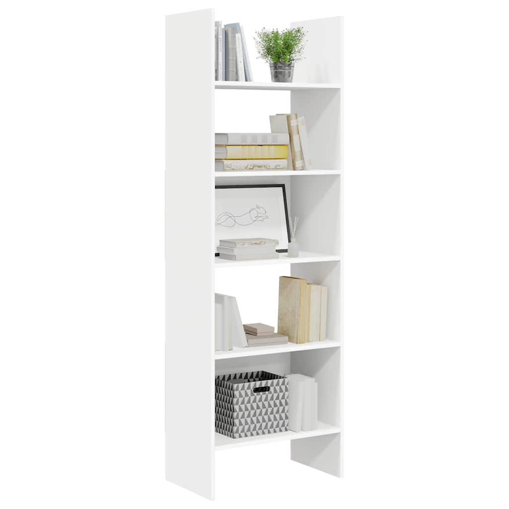 bogreol 60x35x180 cm konstrueret træ hvid