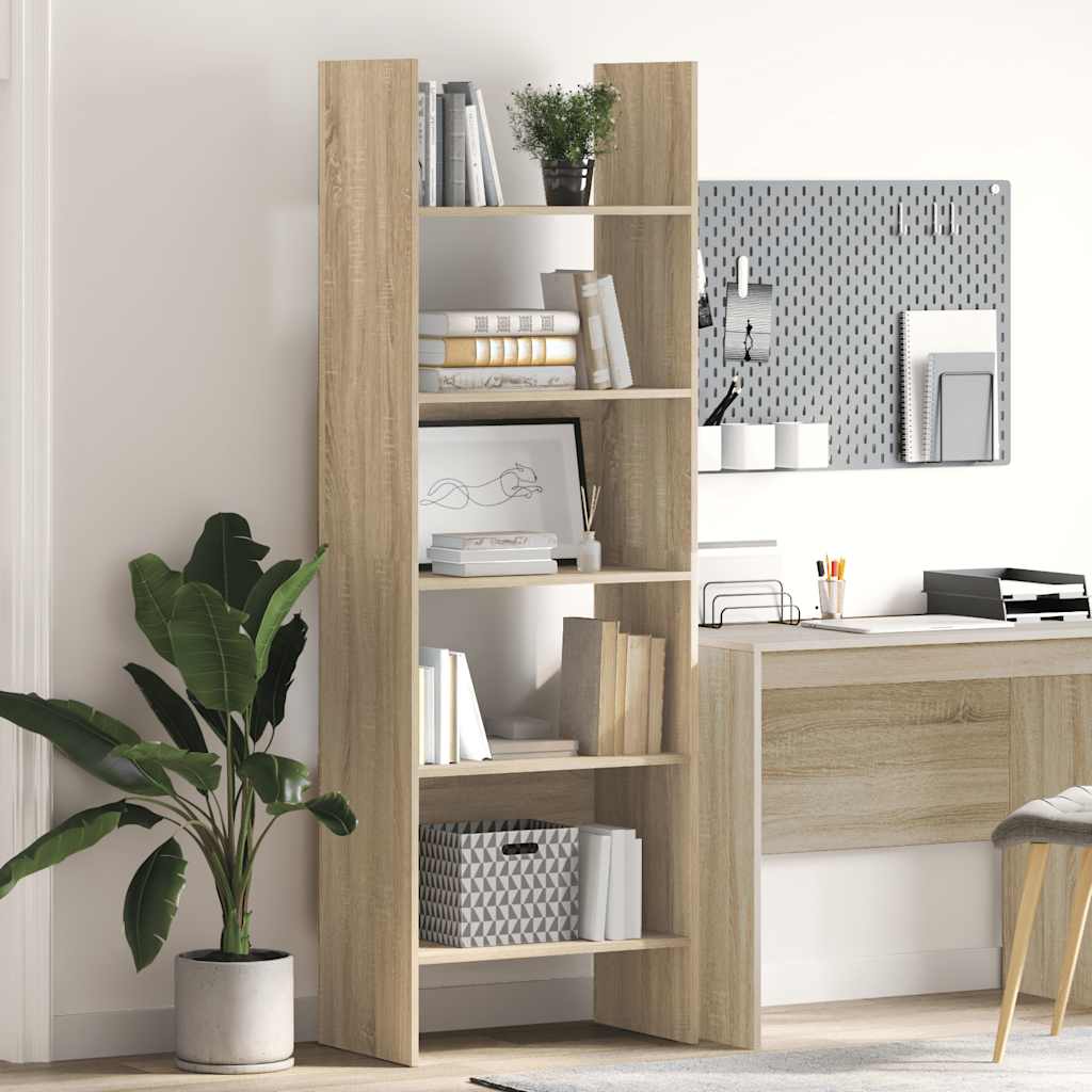 bogreol 60x35x180 cm konstrueret træ sonoma-eg
