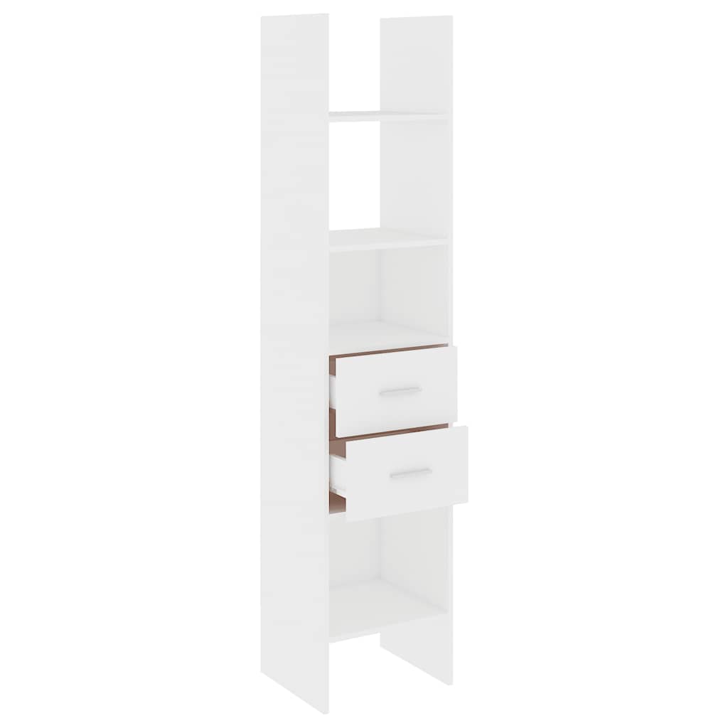 bogreol 40x35x180 cm konstrueret træ hvid