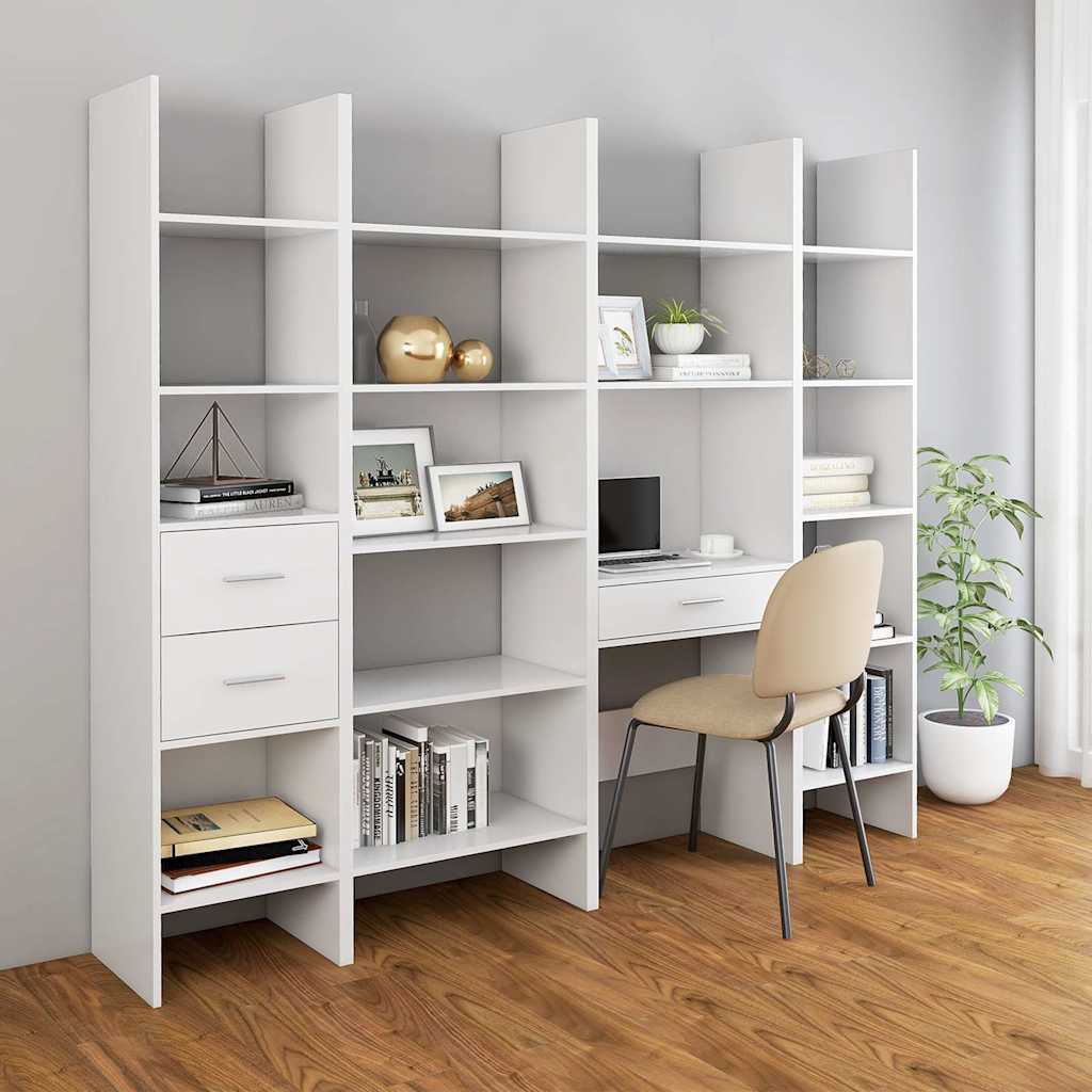 bogreol 40x35x180 cm konstrueret træ hvid