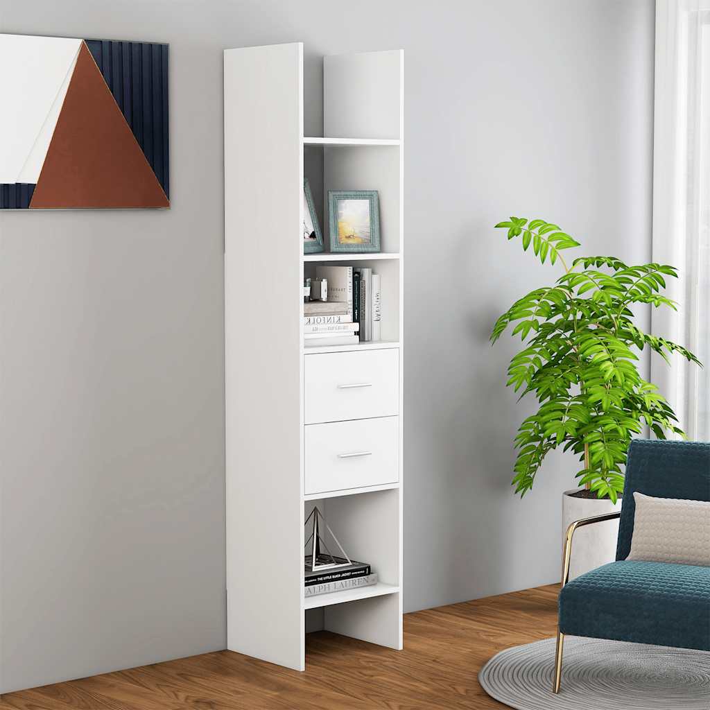 bogreol 40x35x180 cm konstrueret træ hvid