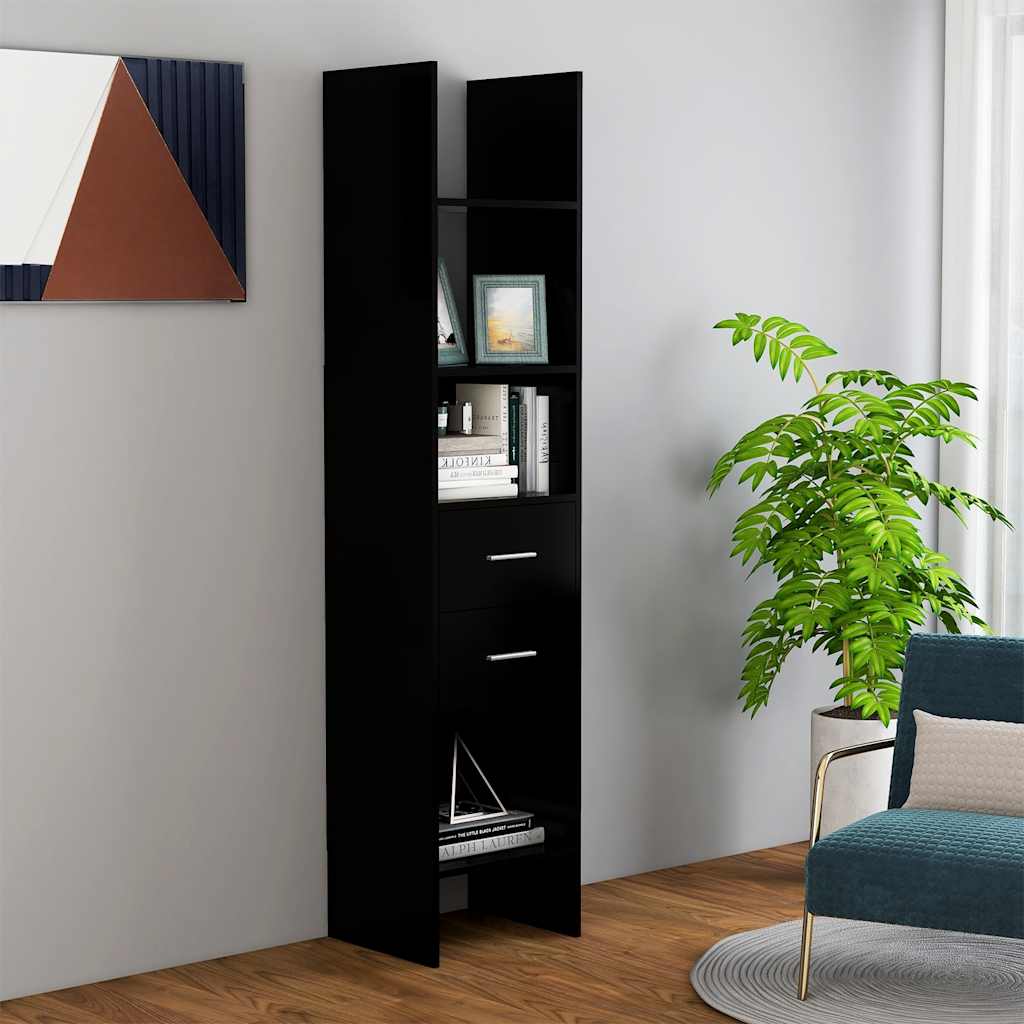 bogreol 40x35x180 cm konstrueret træ sort