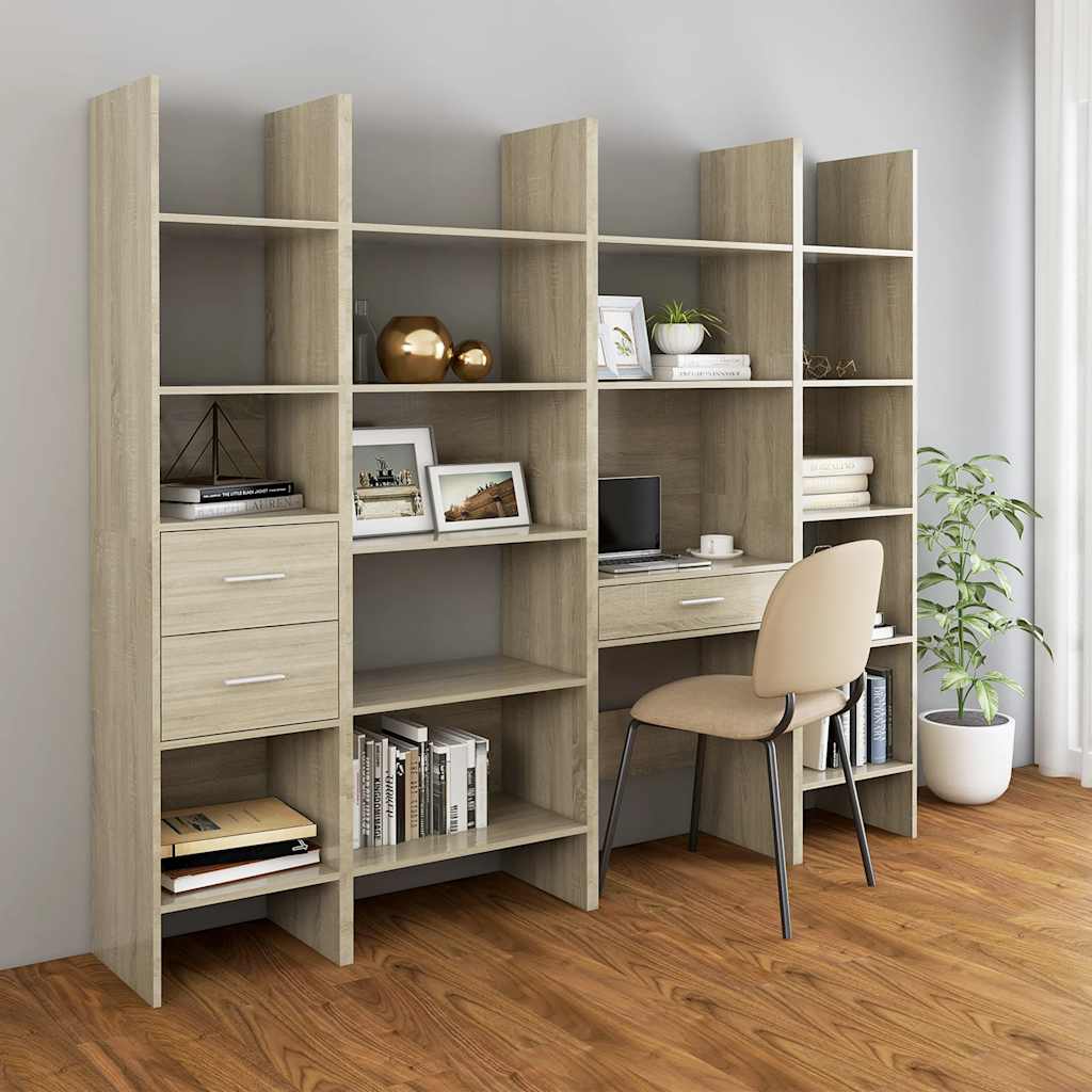 bogreol 40x35x180 cm konstrueret træ sonoma-eg
