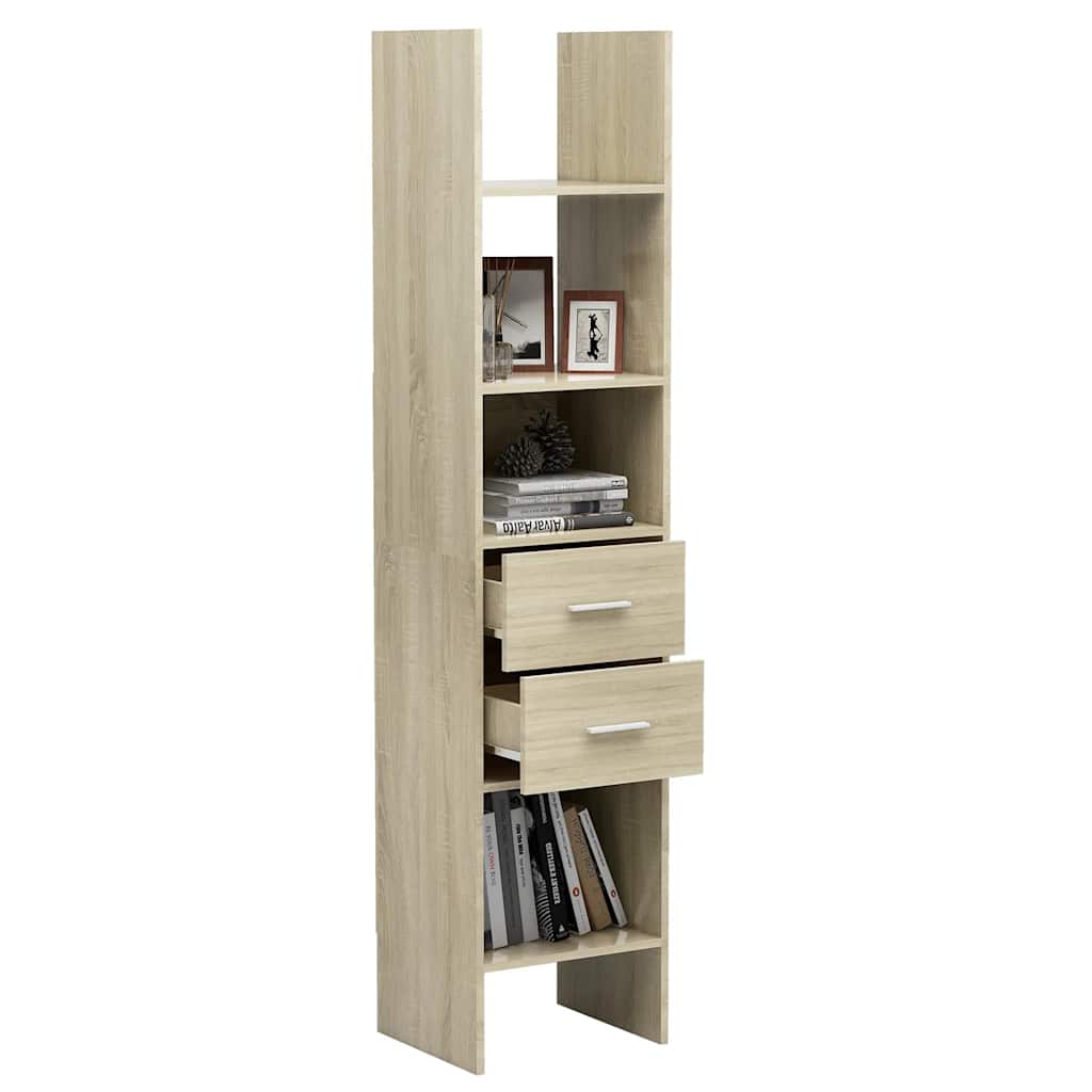 bogreol 40x35x180 cm konstrueret træ sonoma-eg