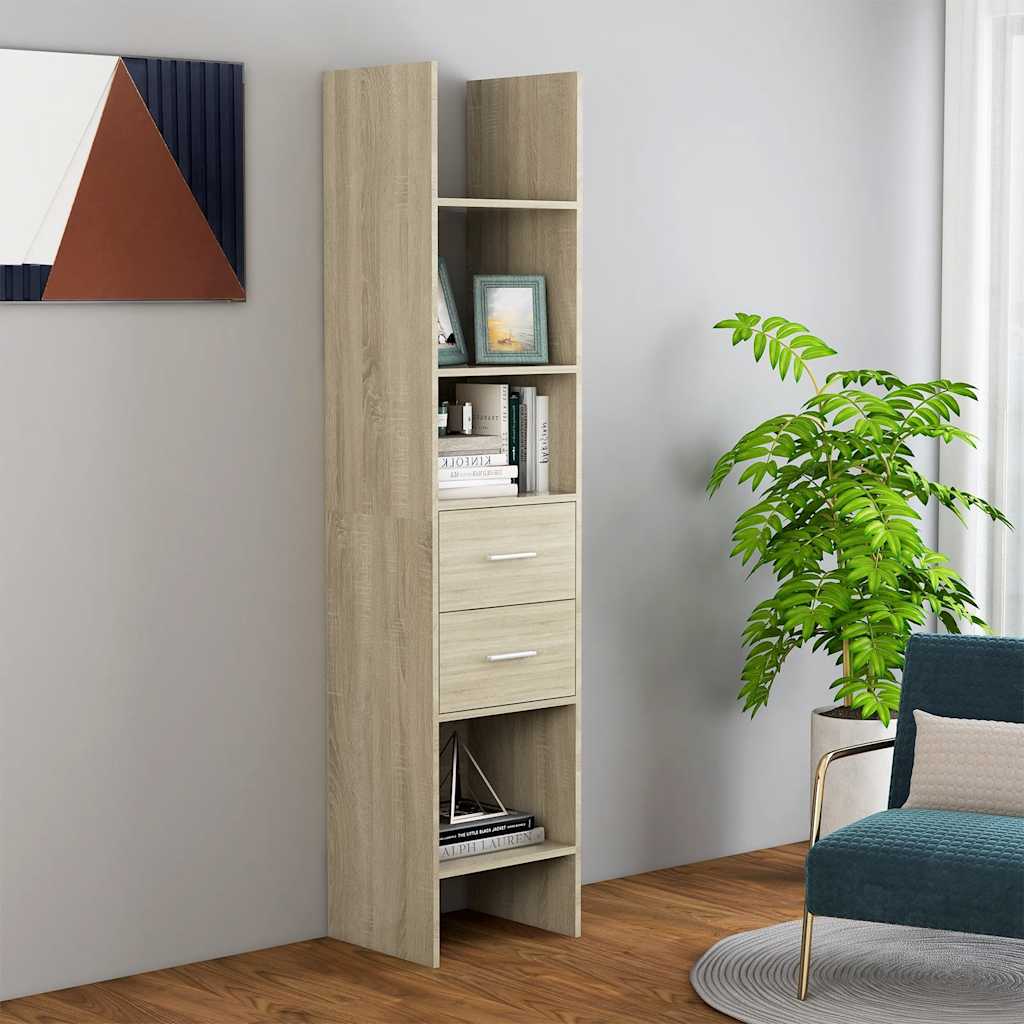 bogreol 40x35x180 cm konstrueret træ sonoma-eg