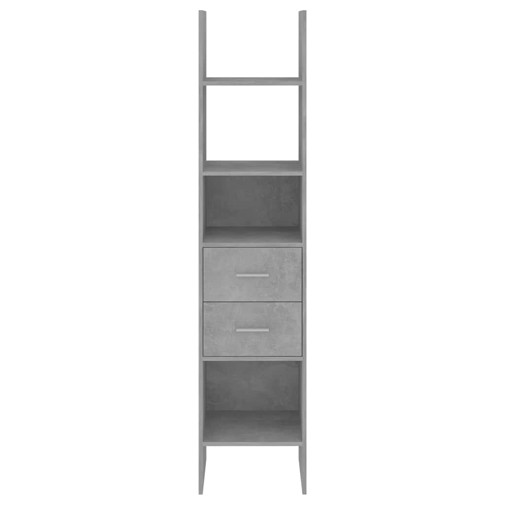 bogreol 40x35x180 cm konstrueret træ betongrå
