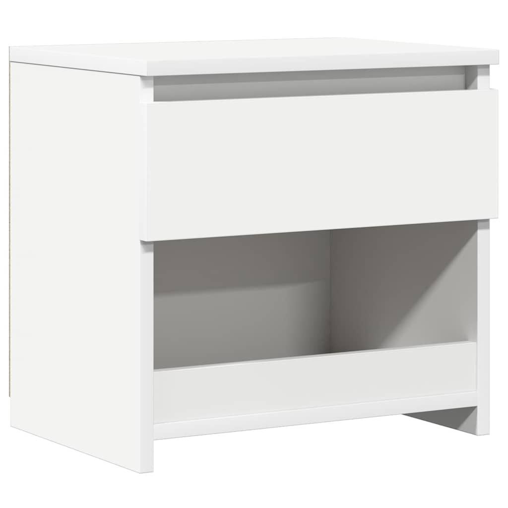 sengebord 40x30x39 cm konstrueret træ hvid