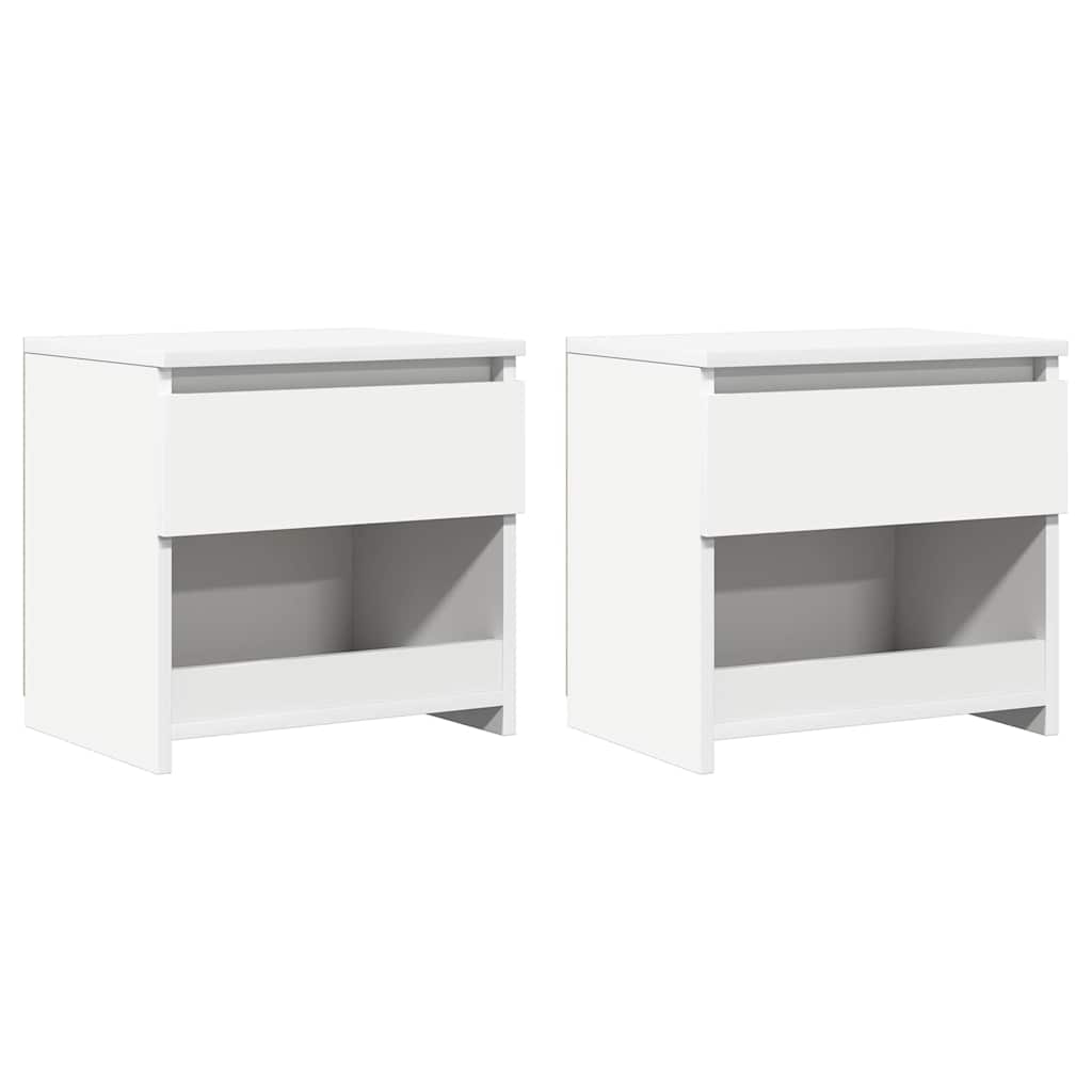 sengeborde 2 stk. 40x30x39 cm konstrueret træ hvid