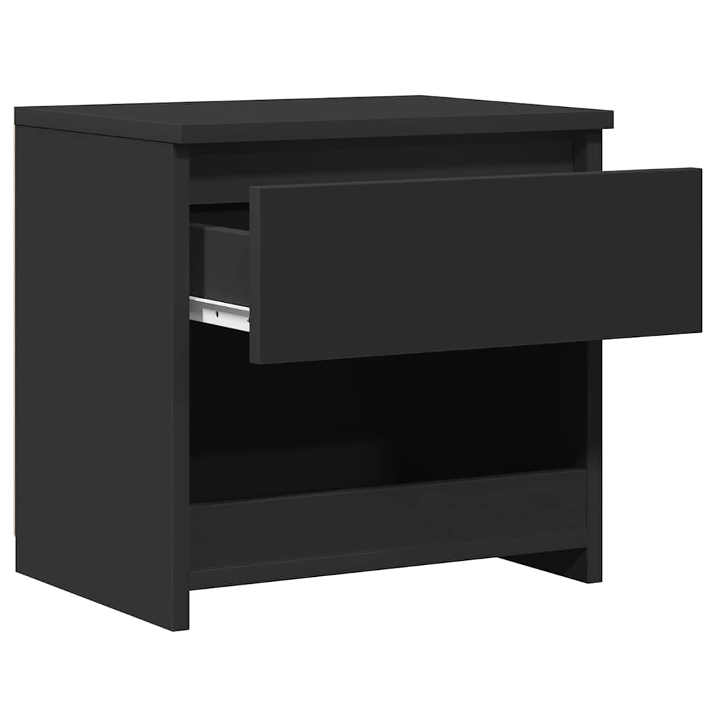 sengeborde 2 stk. 40x30x39 cm konstrueret træ sort