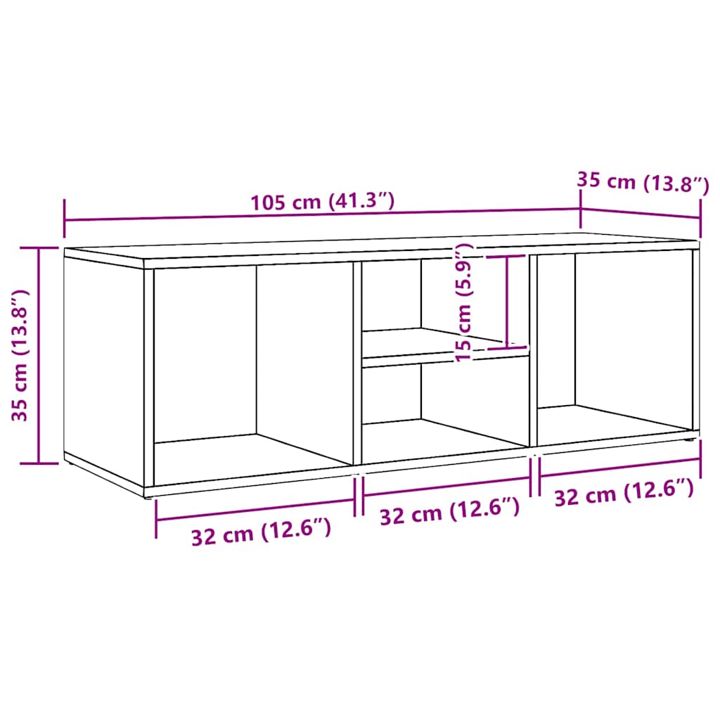 skoreol 102x35x35 cm konstrueret træ hvid