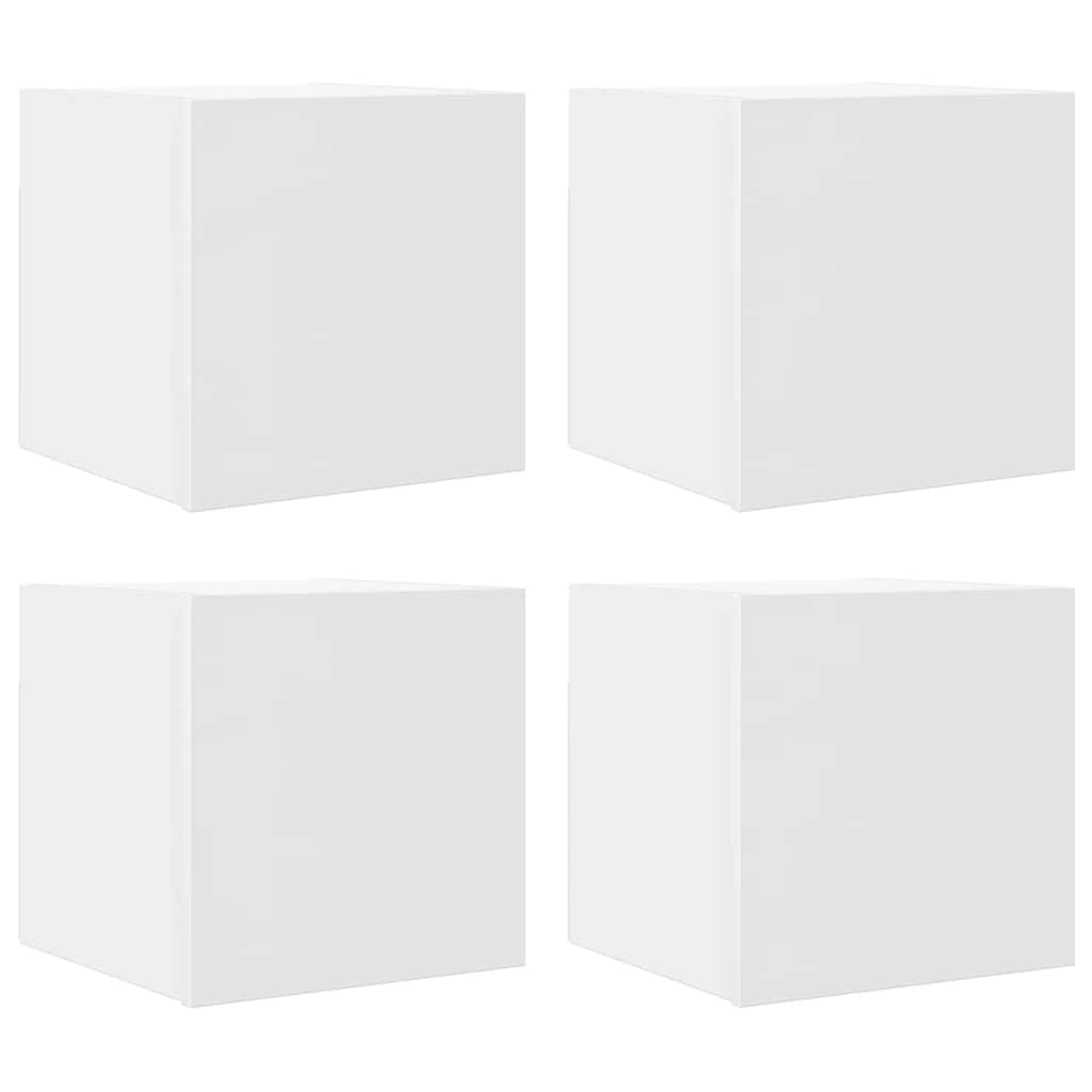 væghængte tv-skabe 4 stk. 30,5x30x30 cm hvid