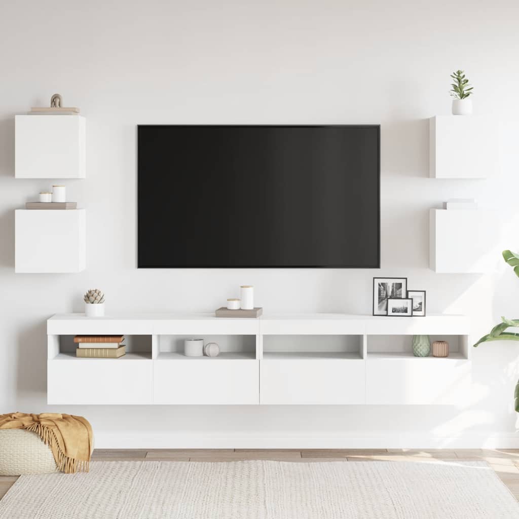 væghængte tv-skabe 4 stk. 30,5x30x30 cm hvid