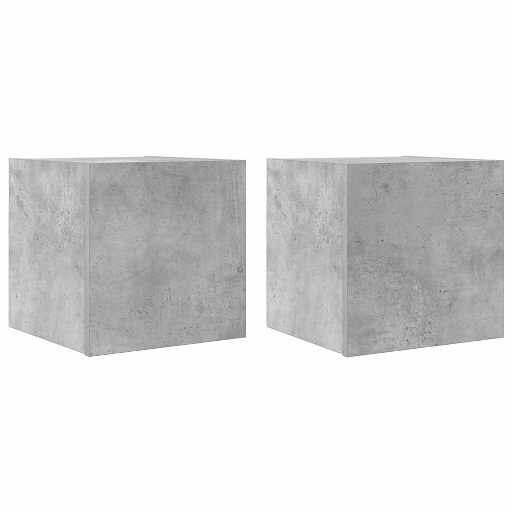 væghængte tv-skabe 2 stk. 30,5x30x30 cm betongrå