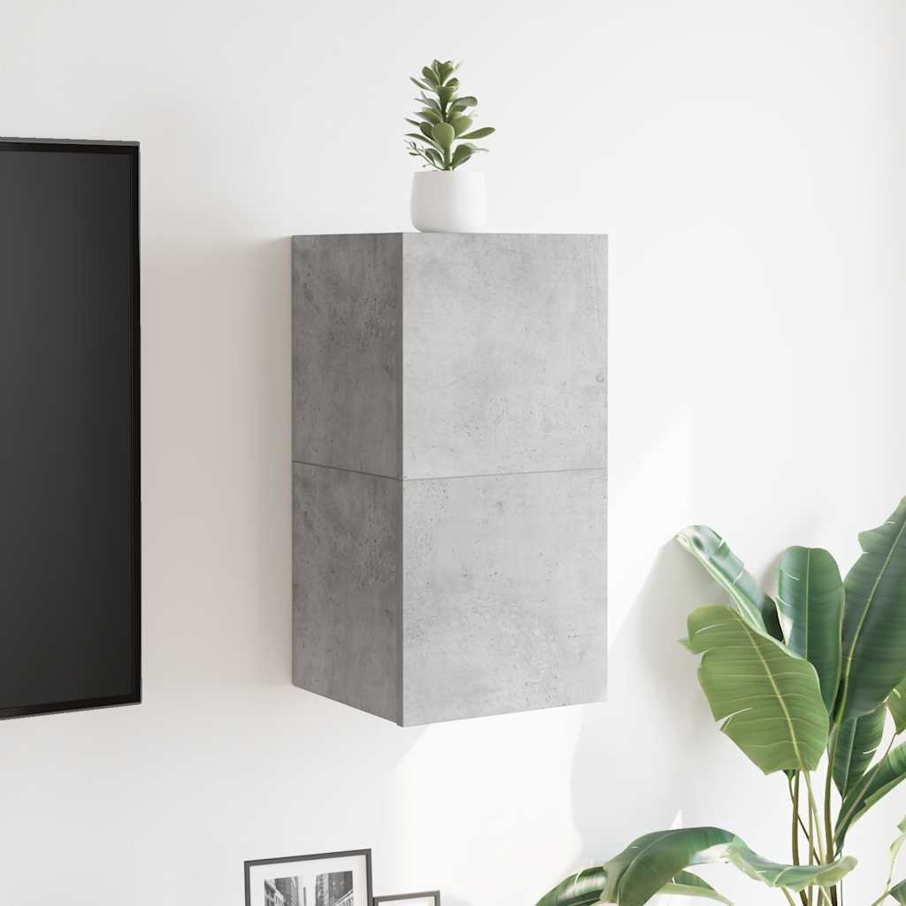 væghængte tv-skabe 2 stk. 30,5x30x30 cm betongrå