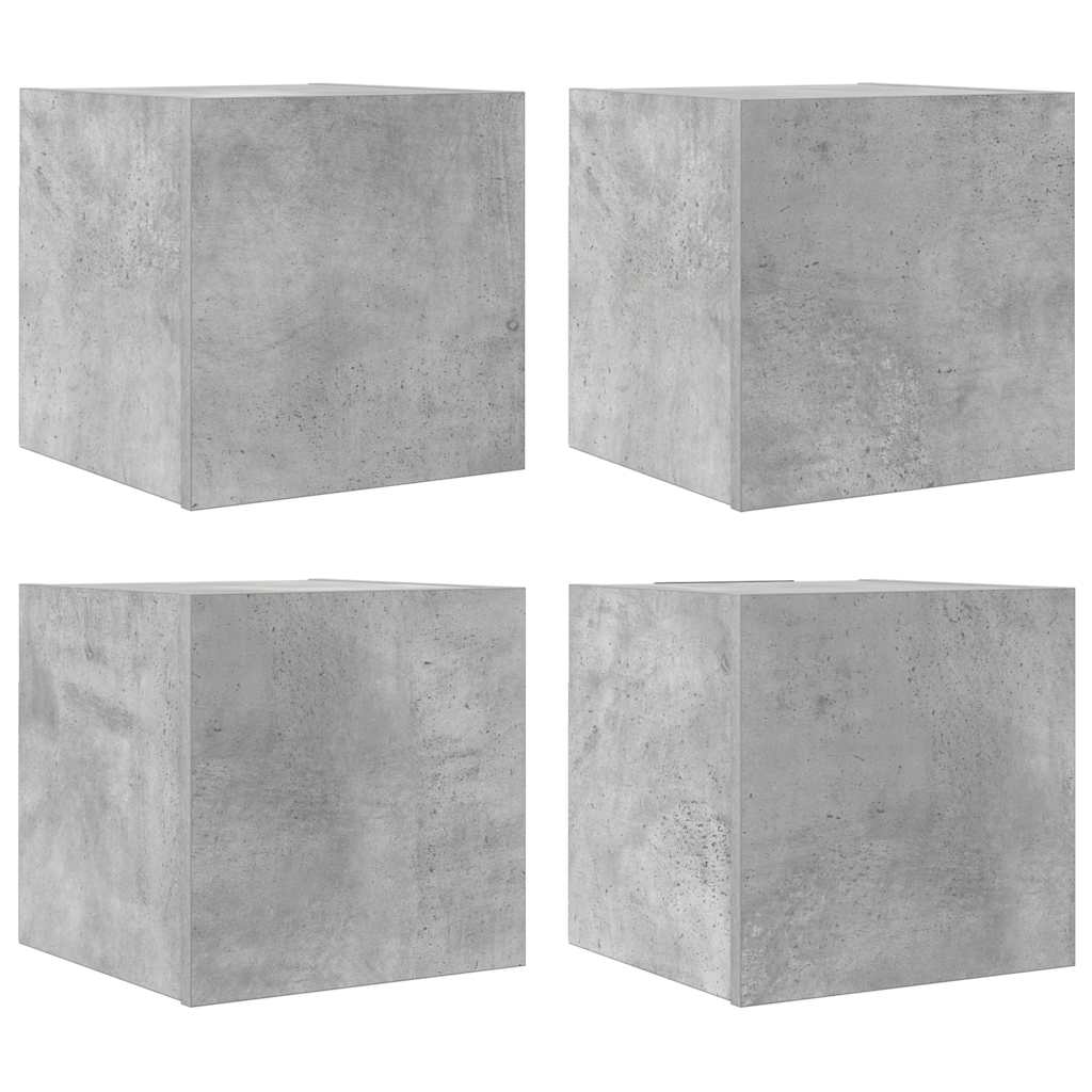 væghængte tv-skabe 4 stk. 30,5x30x30 cm betongrå