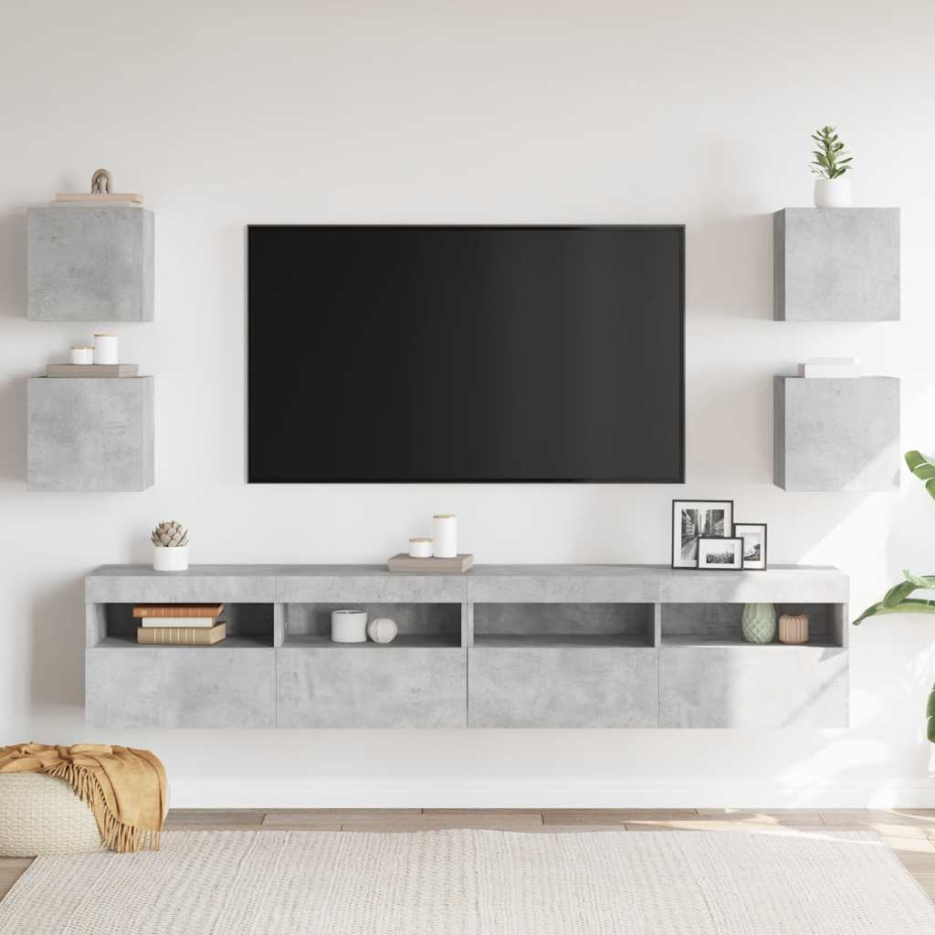 væghængte tv-skabe 4 stk. 30,5x30x30 cm betongrå