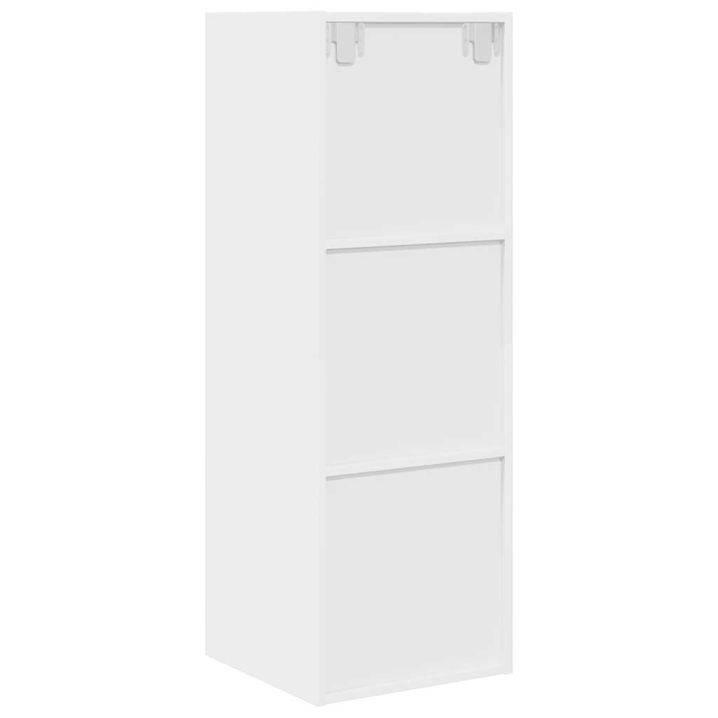 væghængt tv-skab 37x37x107 cm konstrueret træ hvid