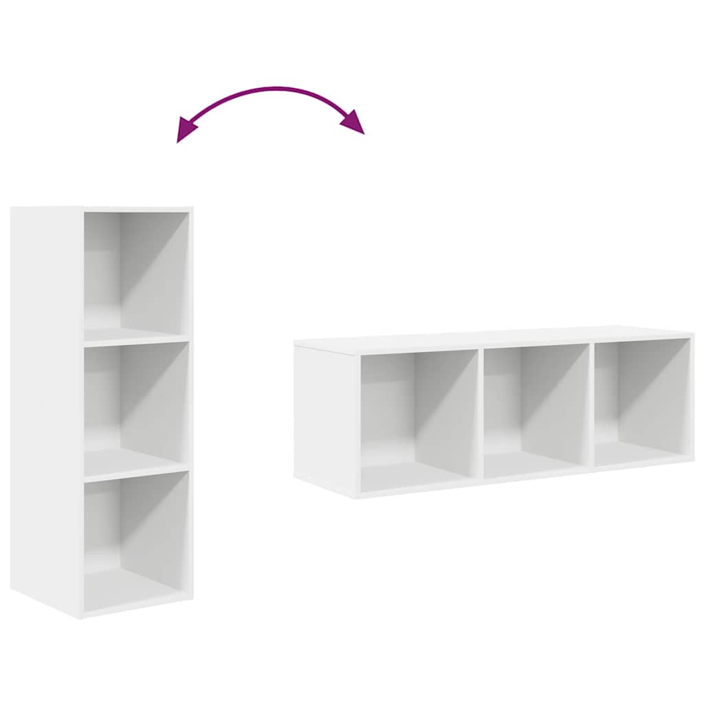 væghængt tv-skab 37x37x107 cm konstrueret træ hvid