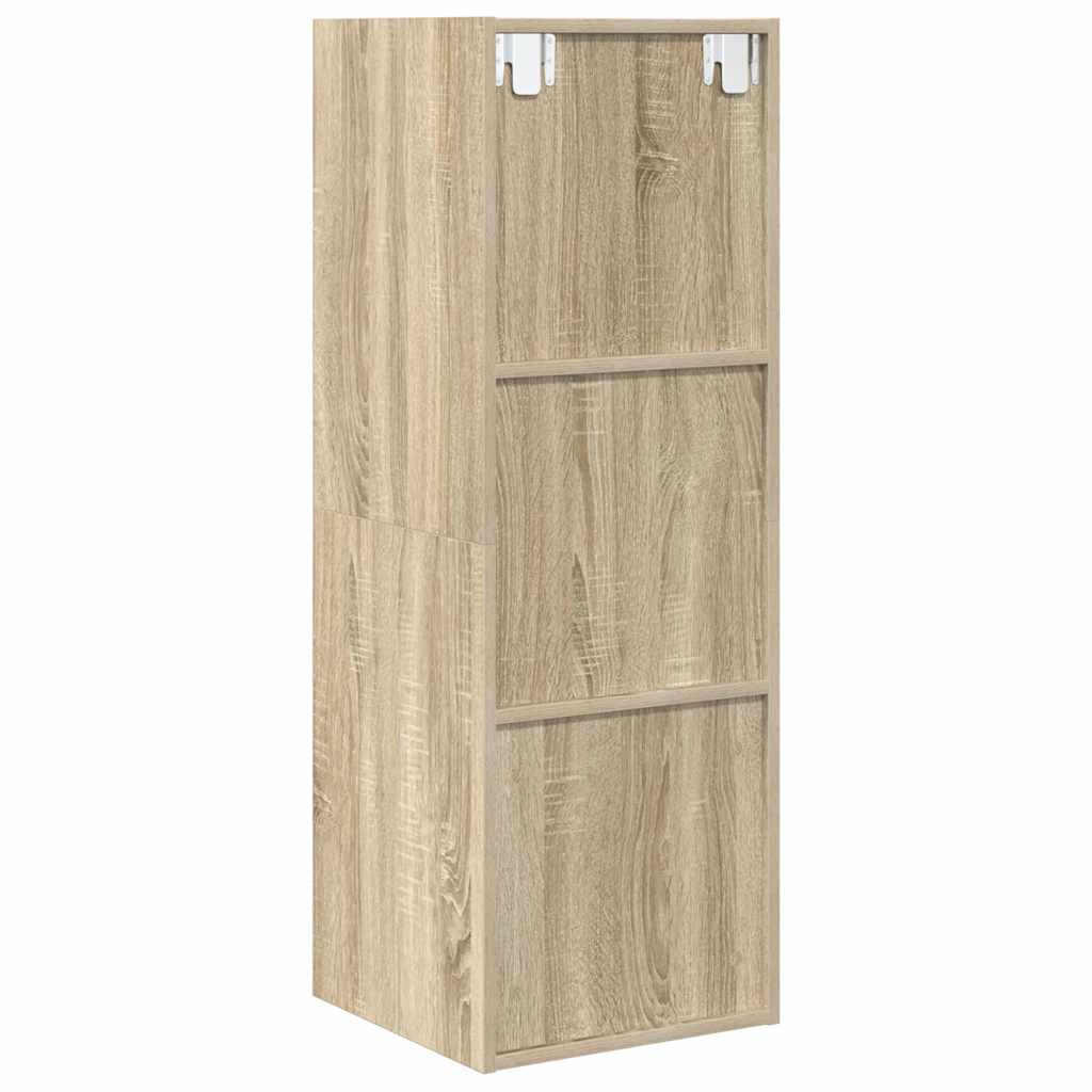 væghængt tv-skab 37x37x107 cm konstrueret træ sonoma-eg
