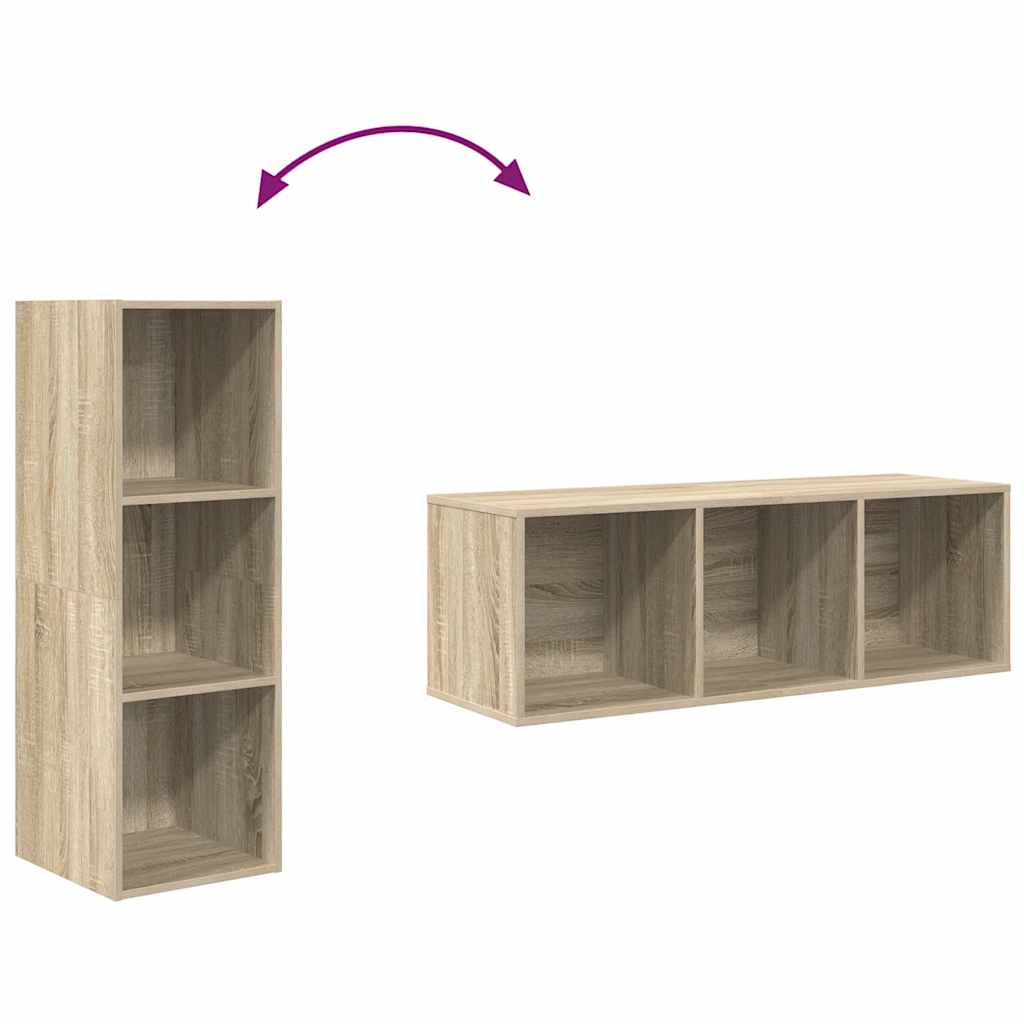 væghængt tv-skab 37x37x107 cm konstrueret træ sonoma-eg