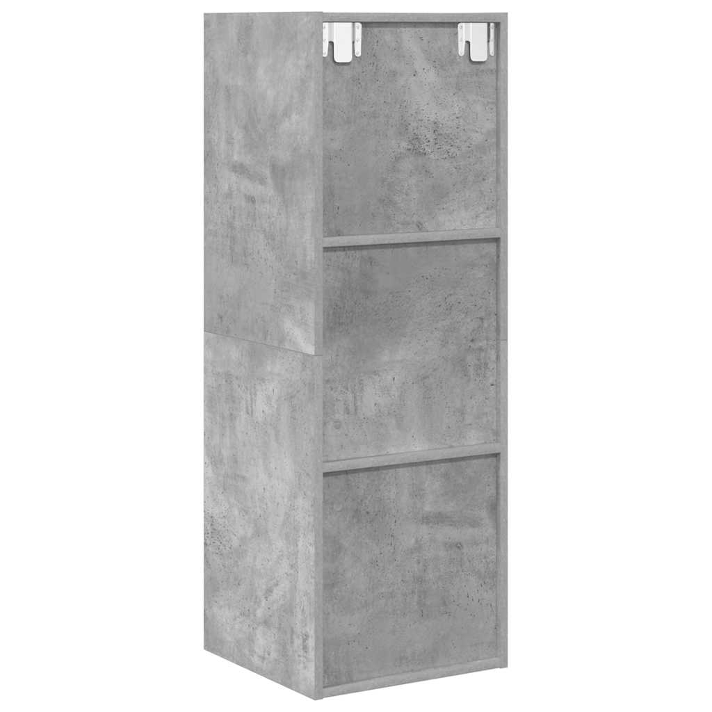 væghængt tv-skab 37x37x107 cm konstrueret træ betongrå