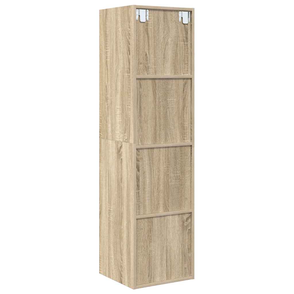 væghængt tv-skab 37x37x142,5 cm konstrueret træ sonoma-eg