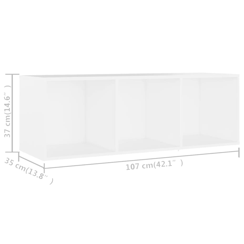 tv-skab 107x35x37 cm konstrueret træ hvid