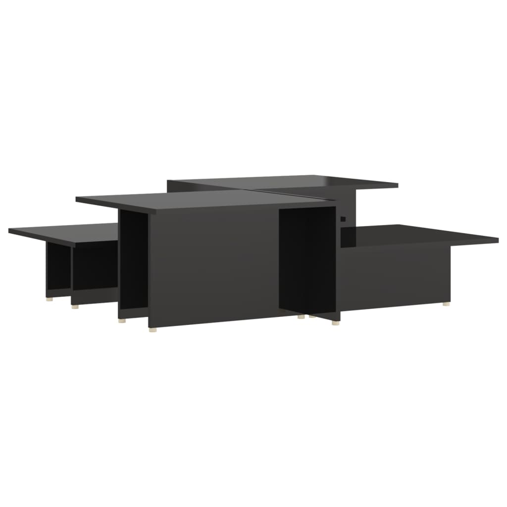 sofabord 2 stk. 111,5x50x33 cm konstrueret træ sort højglans