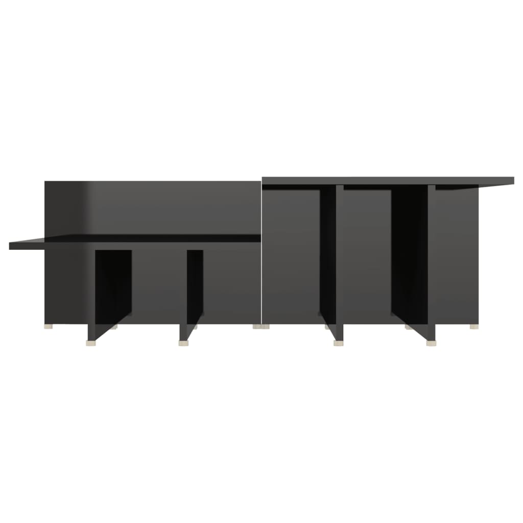 sofabord 2 stk. 111,5x50x33 cm konstrueret træ sort højglans