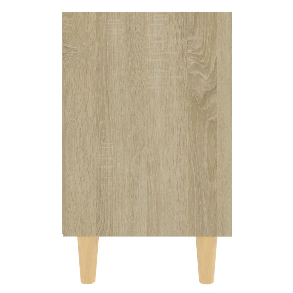sengeskabe m. massive træben 2 stk. 40x30x50 cm sonoma-eg