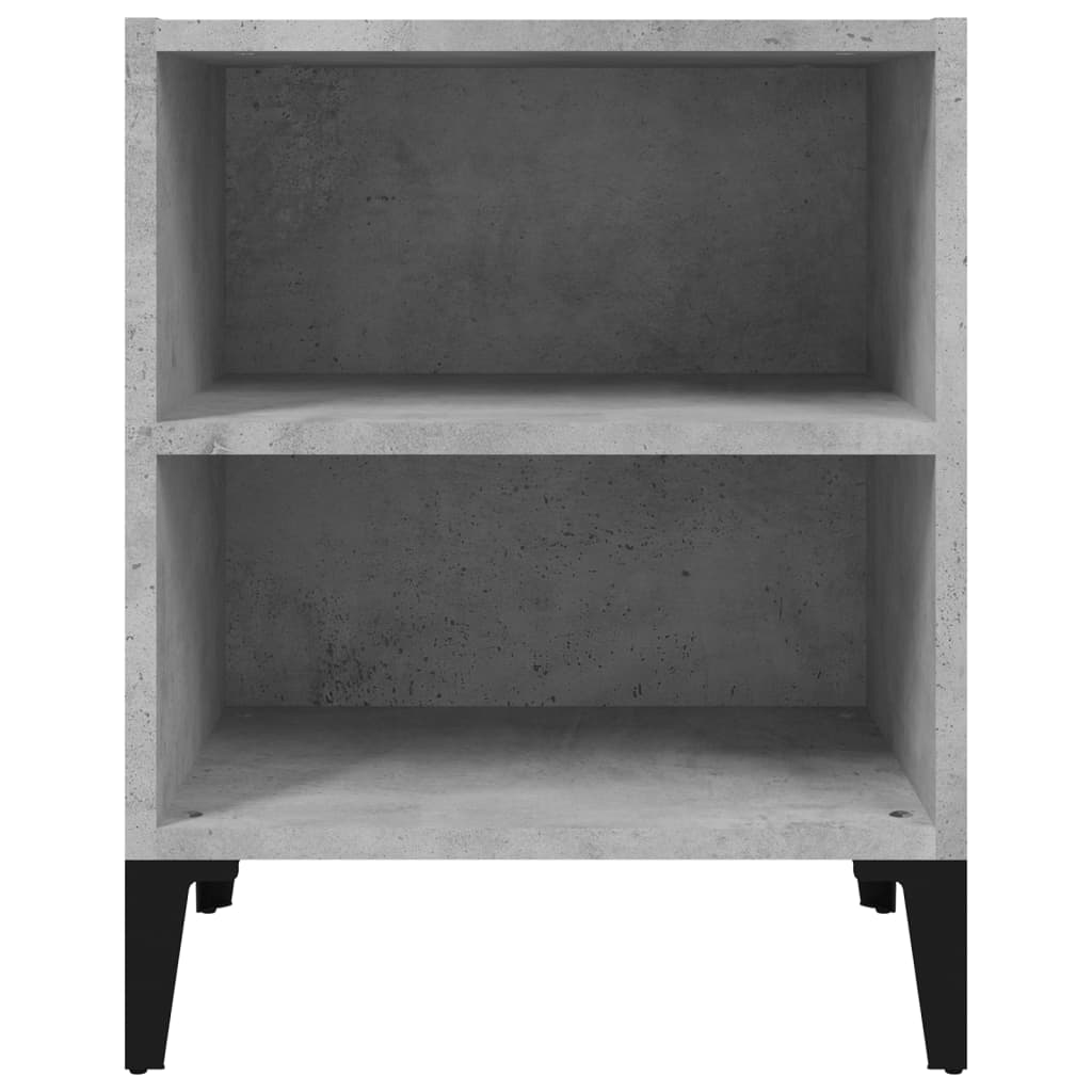 sengeborde med metalben 40x30x50 cm betongrå