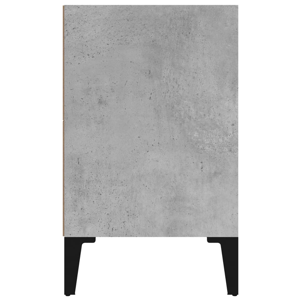 sengeborde med metalben 40x30x50 cm betongrå