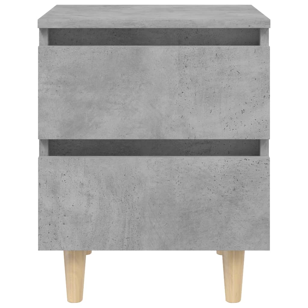 sengeskab med ben i massivt fyrretræ 40x35x50 cm betongrå