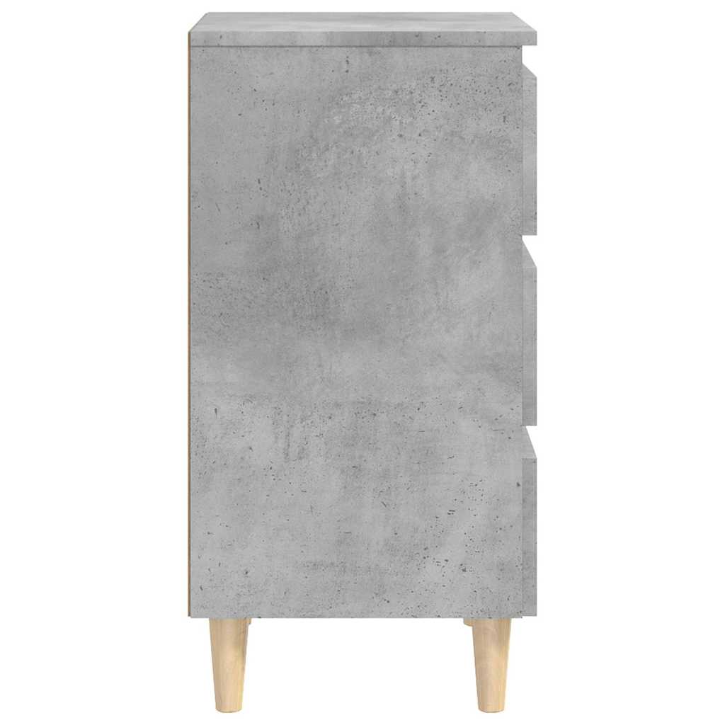sengeskab m. massive træben 40x35x69 cm betongrå