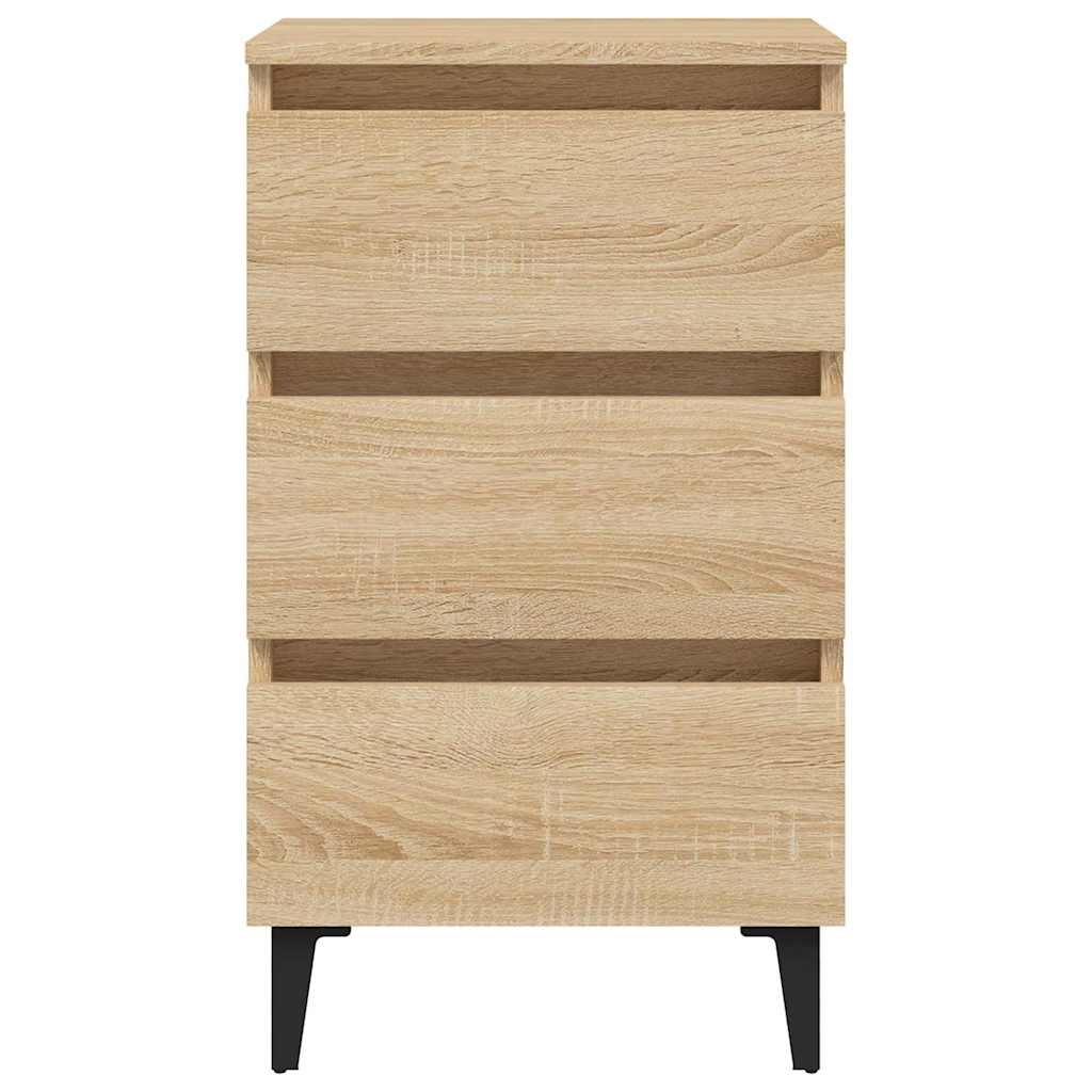 sengeskab m. metalben 40x35x69 cm sonoma-eg
