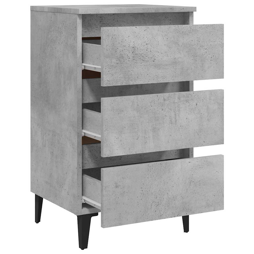 sengeskab m. metalben 40x35x69 cm betongrå