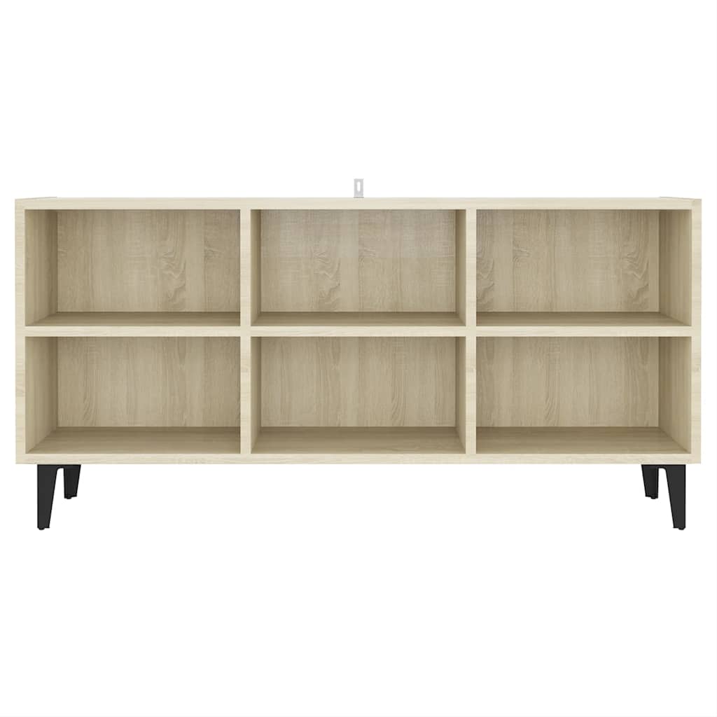 tv-skab med metalben 103,5x30x50 cm sonoma-eg