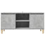 tv-bord med massive træben 103,5x35x50 cm betongrå