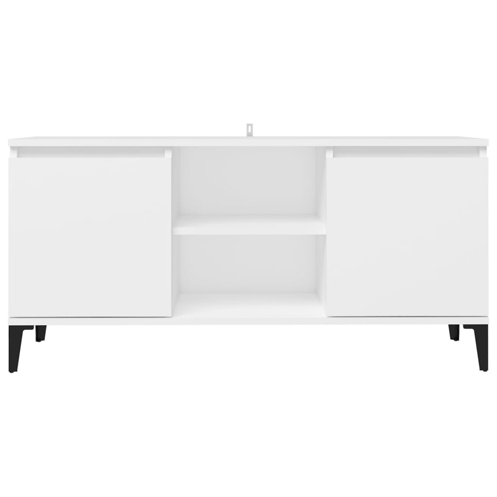 tv-skab med metalben 103,5x35x50 cm hvid