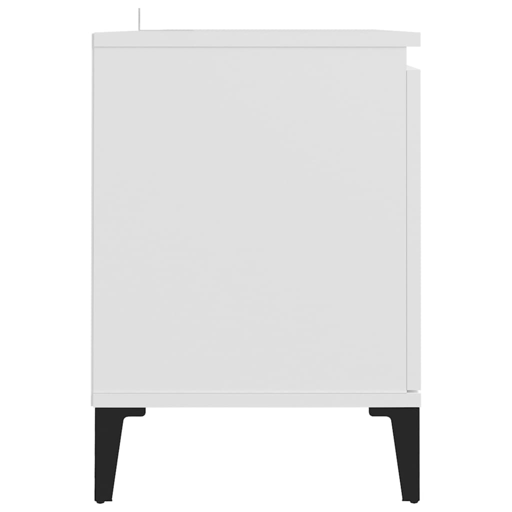 tv-skab med metalben 103,5x35x50 cm hvid