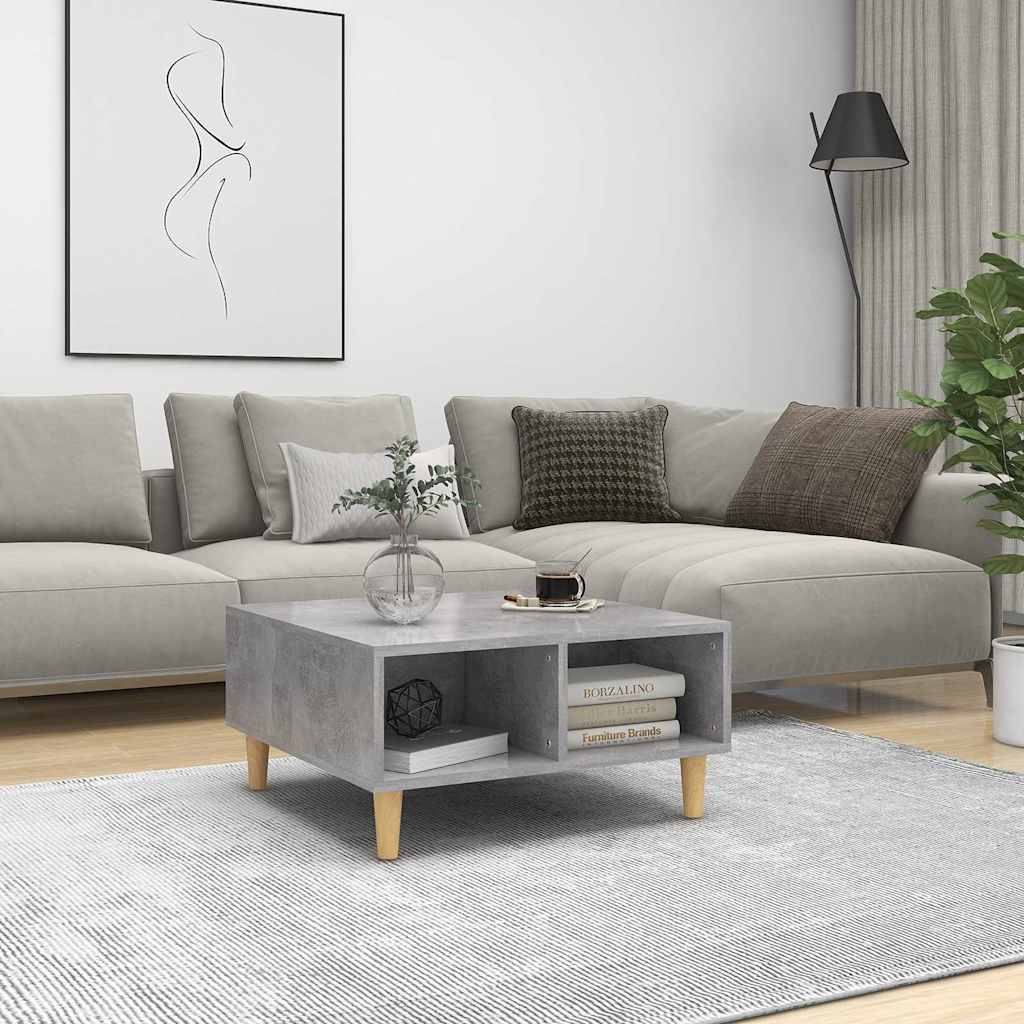 sofabord 60x60x30 cm konstrueret træ betongrå