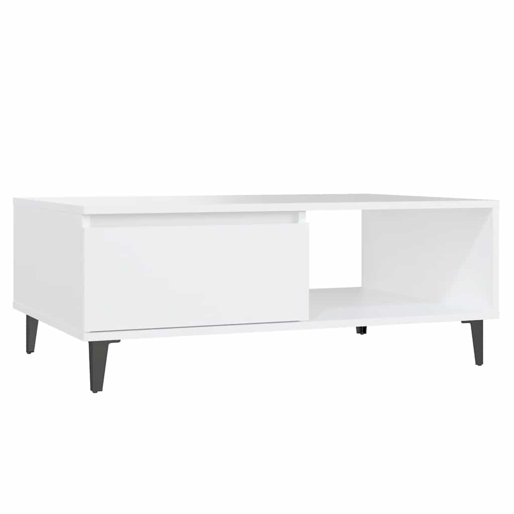 sofabord 90x60x35 cm konstrueret træ hvid