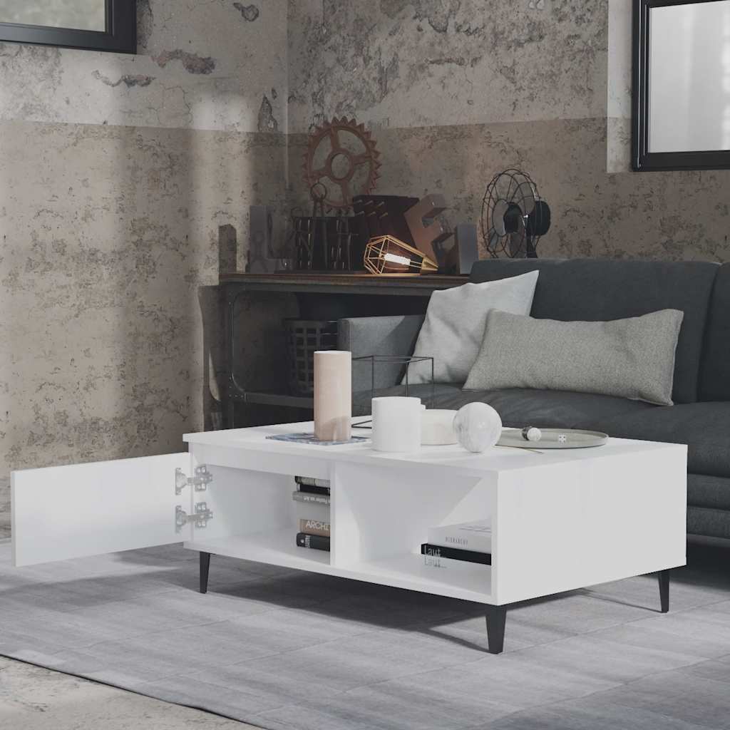 sofabord 90x60x35 cm konstrueret træ hvid