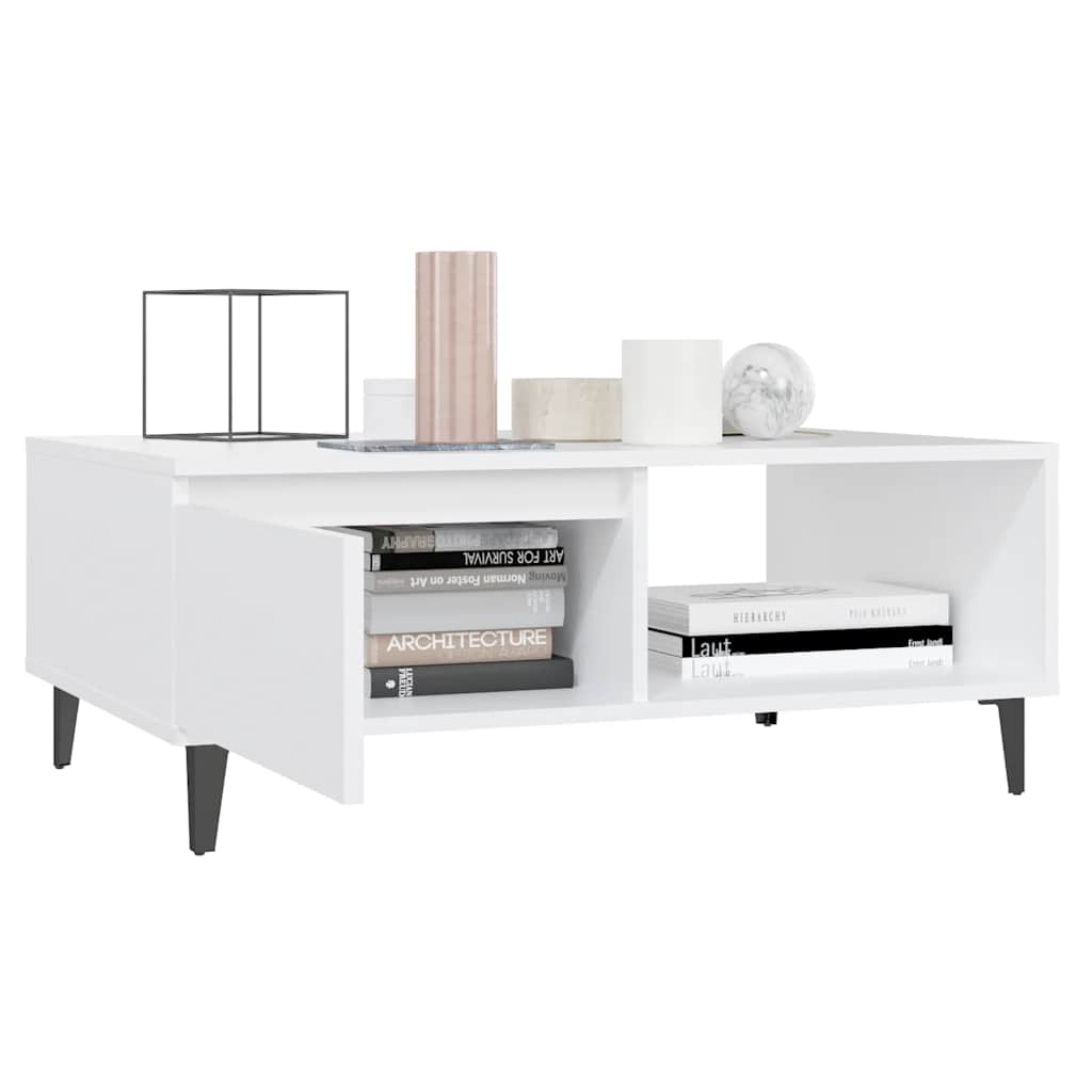 sofabord 90x60x35 cm konstrueret træ hvid