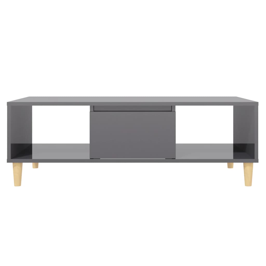 sofabord 103,5x60x35 cm konstrueret træ grå højglans