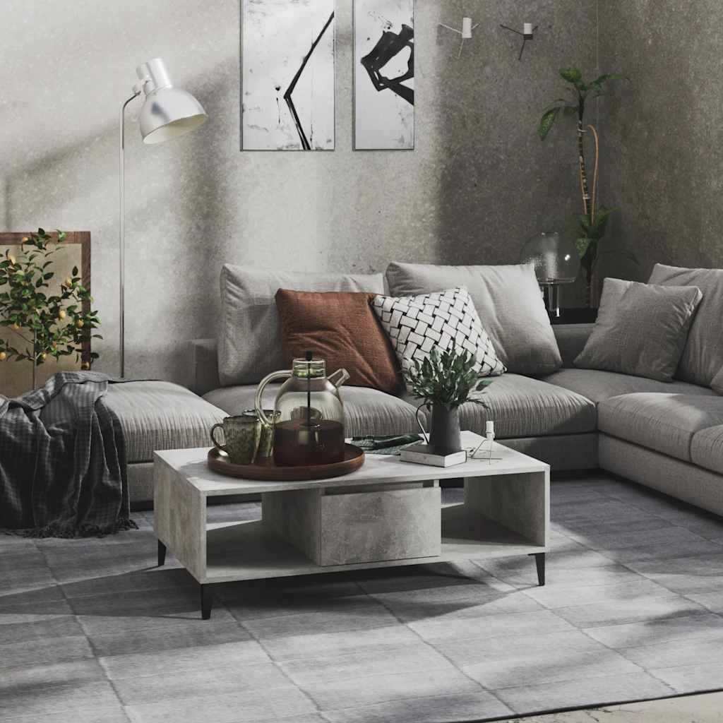 sofabord 103,5x60x35 cm konstrueret træ betongrå