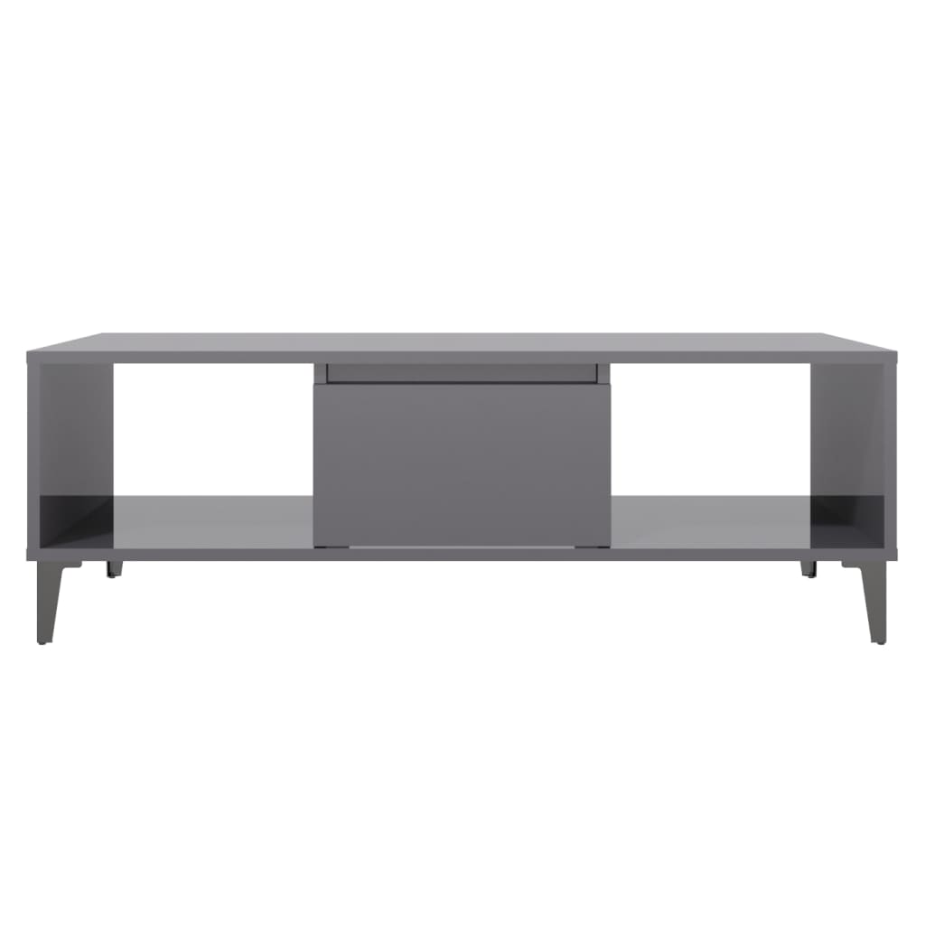 sofabord 103,5x60x35 cm konstrueret træ grå højglans