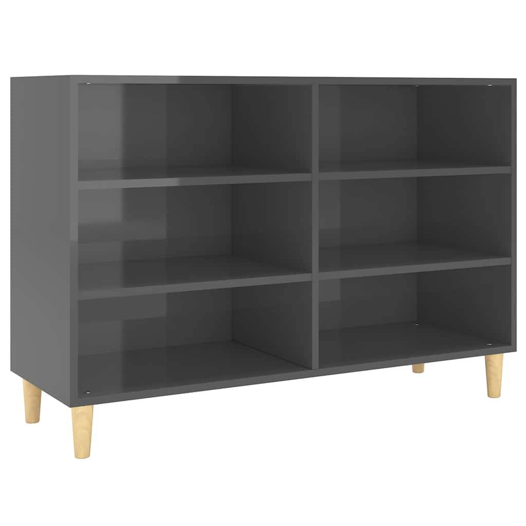 skænk 103,5x35x70 cm konstrueret træ grå højglans