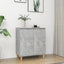 skænk med massive træben 60x35x70 cm konstrueret betongrå