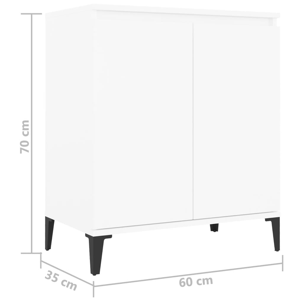 skænk 60x35x70 cm konstrueret træ hvid
